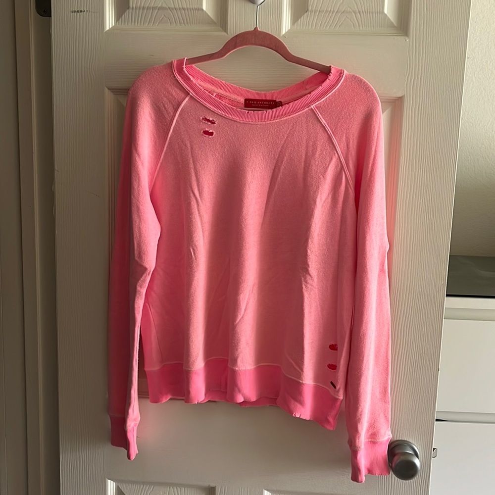 N: Philanthropy neon pink sweatshirt